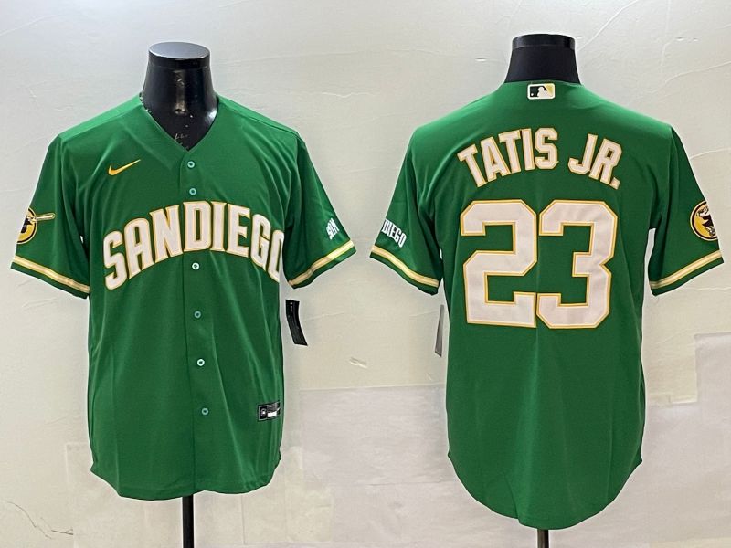 Men San Diego Padres 23 Tatis jr Green Jointly Name Game Nike 2025 MLB Jersey style 1